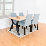 Comedor Rectangular Miuta Duna y Negro Metálico 144x75cm De Cuatro Puestos Sin Sillas - COMEDORES | Bylmo