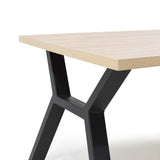 Comedor Rectangular Miuta Duna y Negro Metálico 144x75cm De Cuatro Puestos Sin Sillas - COMEDORES | Bylmo