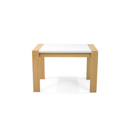 Comedor Rectangular Arkansas Blanco y Matiz Natural 114x76cm De Cuatro Puestos Sin Sillas - COMEDORES | Bylmo