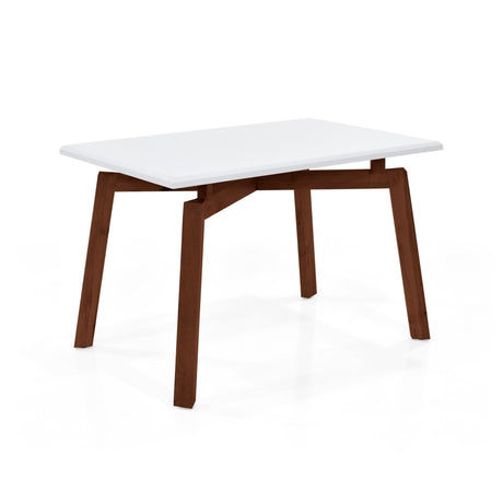 Comedor Rectangular Irlanda Blanco y Matiz Caramelo 120x79cm De Cuatro Puestos Sin Sillas - COMEDORES | Bylmo