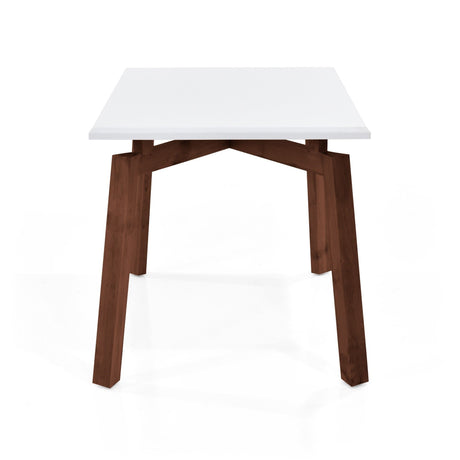 Comedor Rectangular Irlanda Blanco y Matiz Caramelo 120x79cm De Cuatro Puestos Sin Sillas - COMEDORES | Bylmo