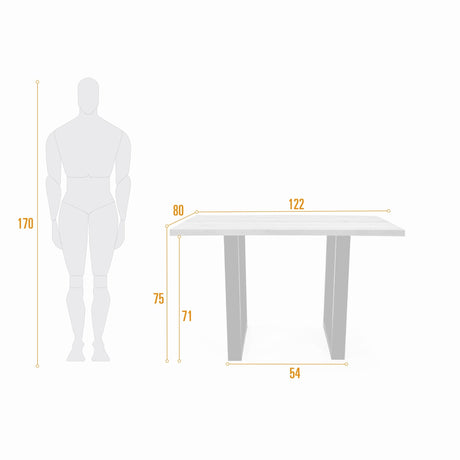 Comedor Rectangular Marsella Duna y Negro Metálico 122x75cm De Cuatro Puestos Sin Sillas - COMEDORES | Bylmo