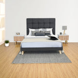 Cabecero Abullonado Brend Gris Natural 176x132cm Para Cama Queen - CABECEROS | Bylmo