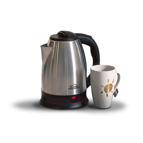 Hervidor Negro y Plateado de Acero Inoxidable 17x24cm Para 1.9 Litros - HERVIDORES | Bylmo