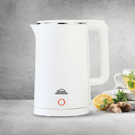 Hervidor Blanco y Plateado de Acero Inoxidable 21.5x25.4cm Para 1.9 Litros - HERVIDORES | Bylmo