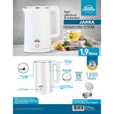 Hervidor Blanco y Plateado de Acero Inoxidable 21.5x25.4cm Para 1.9 Litros - HERVIDORES | Bylmo