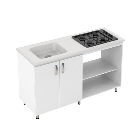 Cocina Modular Vive Blanco 150x88cm Con Mesón y Con Estufa - COCINAS | Bylmo