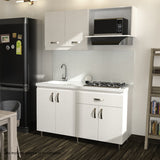 Cocina Modular Ambar Blanco 150x75cm Con Mesón y Con Estufa - COCINAS | Bylmo