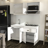 Cocina Modular Ambar Blanco 150x75cm Con Mesón y Con Estufa - COCINAS | Bylmo