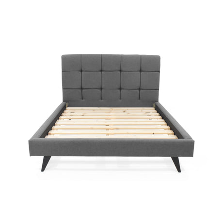 Cama Brend Gris y Negro 156x108cm para Colchón Doble 140 X 190 Cm con Cabecero - CAMAS | Bylmo