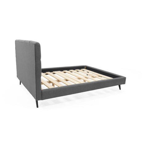 Cama Brend Gris y Negro 156x108cm para Colchón Doble 140 X 190 Cm con Cabecero - CAMAS | Bylmo