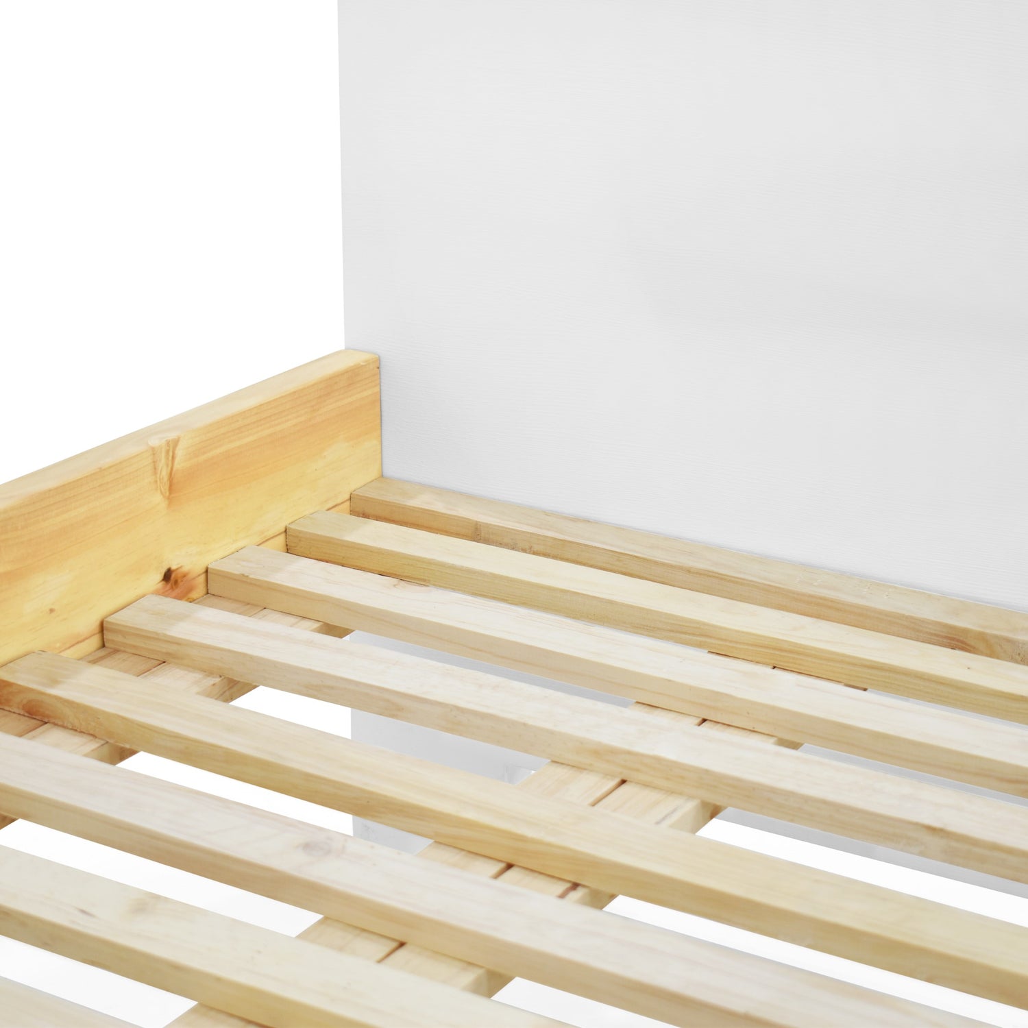 Cama Lanus Blanco y Natural 146x90cm para Colchón Doble 140 X 190