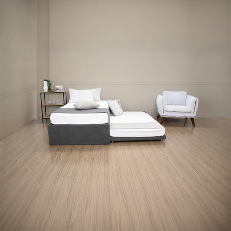 Cama Nido infantil Suecia Gris y Cromado 105x37cm para Colchón Sencillo 100 X 190 Cm con Colchoneta - CAMAS | Bylmo