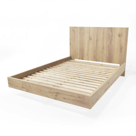 Cama Libia Duna y Natural 146x90cm para Colchón Doble 140 X 190 Cm con Cabecero - CAMAS | Bylmo