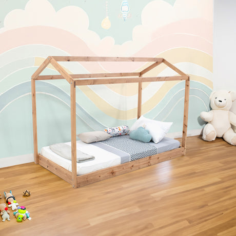Cama Infantil Montessori Caoba 107x151cm para Colchón Sencillo 100 X 190 Cm - CAMAS | Bylmo