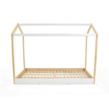 Cama Infantil Montessori Blanco y Natural 107x151cm para Colchón Sencillo 100 X 190 Cm - CAMAS | Bylmo