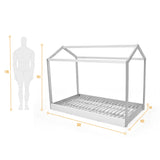 Cama Infantil Montessori Blanco y Natural 107x151cm para Colchón Sencillo 100 X 190 Cm - CAMAS | Bylmo