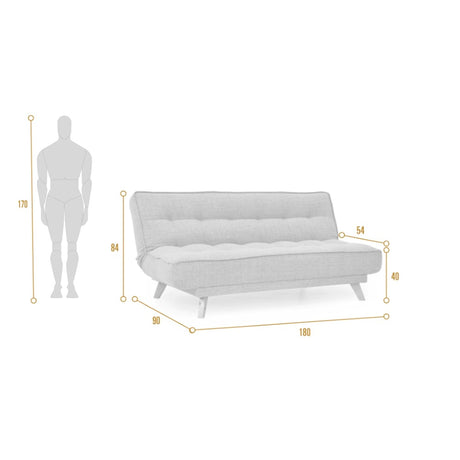 Sofacama Gales Gris 180x84cm de Tres Puestos Recinable - SOFAS Y POLTRONAS | Bylmo