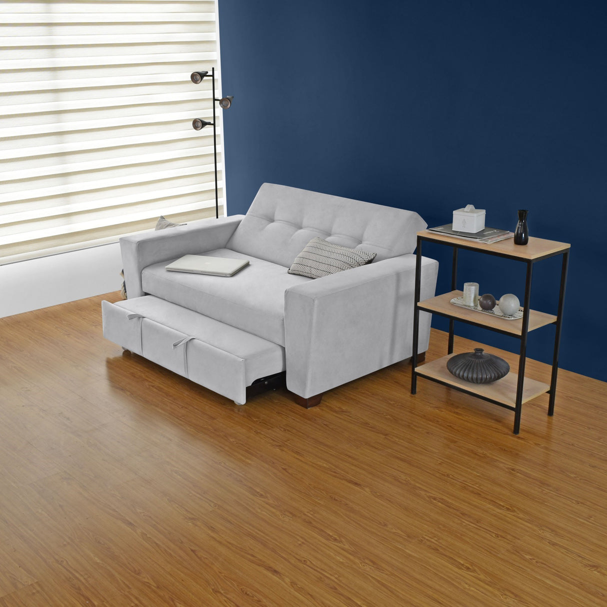 Sofacama Hamburgo Plata 160x86cm de Dos Puestos Recinable con Apoya Brazos - SOFAS Y POLTRONAS | Bylmo