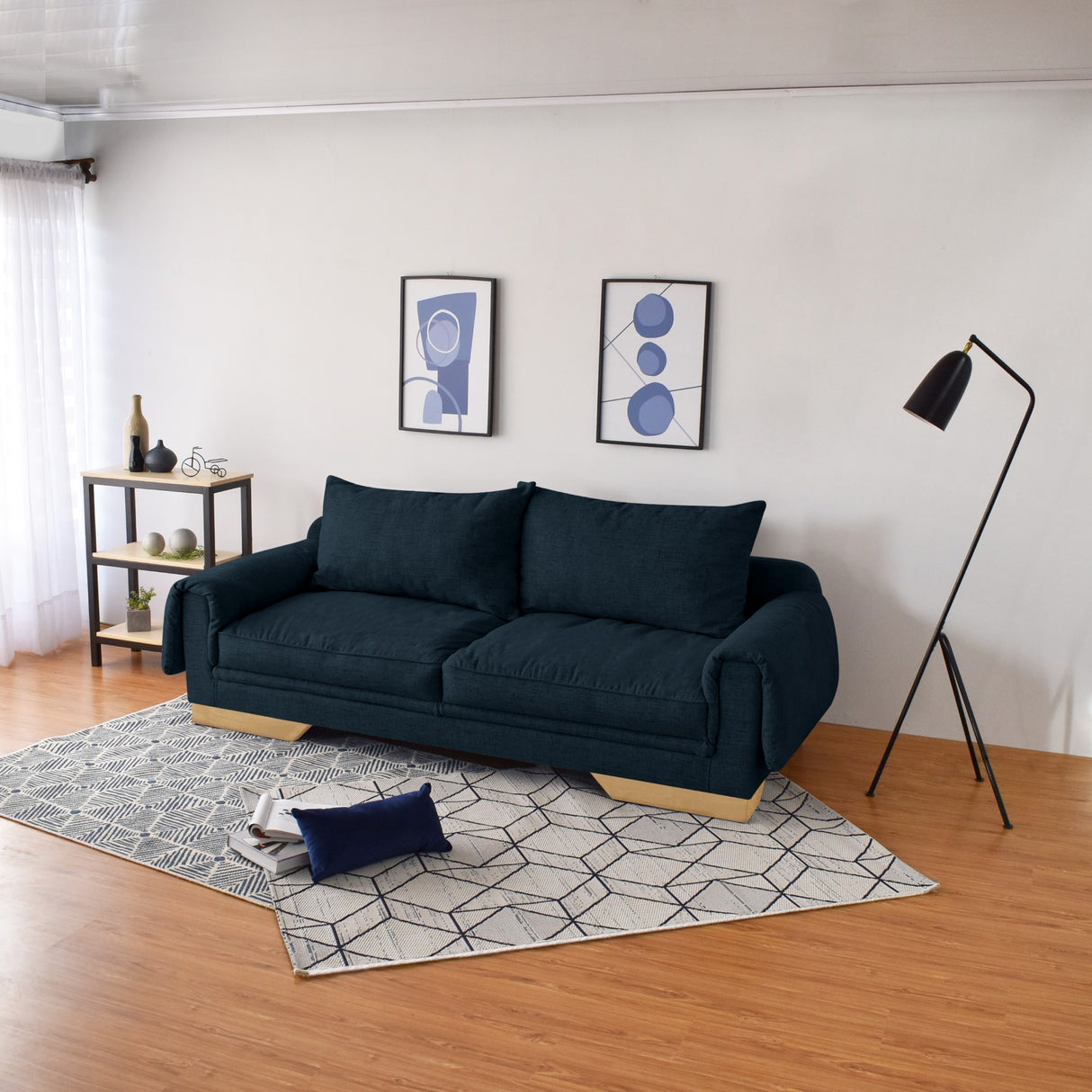 Sofá Daytona Plomo 218x80cm de Tres Puestos con Apoya Brazos - SOFAS Y POLTRONAS | Bylmo