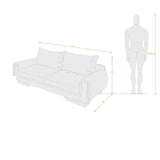 Sofá Daytona Plomo 218x80cm de Tres Puestos con Apoya Brazos - SOFAS Y POLTRONAS | Bylmo