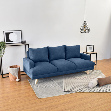 Sofá Lisboa Indigo 192x85cm de Tres Puestos con Apoya Brazos - SOFAS Y POLTRONAS | Bylmo