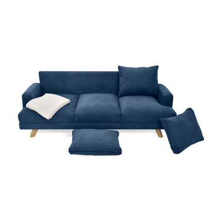 Sofá Lisboa Indigo 192x85cm de Tres Puestos con Apoya Brazos - SOFAS Y POLTRONAS | Bylmo