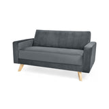 Sofá Baru Gris 152x83cm de Dos Puestos con Apoya Brazos - SOFAS Y POLTRONAS | Bylmo