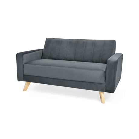 Sofá Baru Gris 152x83cm de Dos Puestos con Apoya Brazos - SOFAS Y POLTRONAS | Bylmo