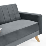 Sofá Baru Gris 152x83cm de Dos Puestos con Apoya Brazos - SOFAS Y POLTRONAS | Bylmo