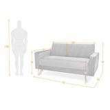 Sofá Baru Gris 152x83cm de Dos Puestos con Apoya Brazos - SOFAS Y POLTRONAS | Bylmo