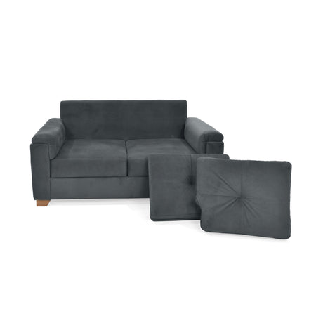 Sofá Zamora Gris 150x85cm de Dos Puestos con Apoya Brazos - SOFAS Y POLTRONAS | Bylmo