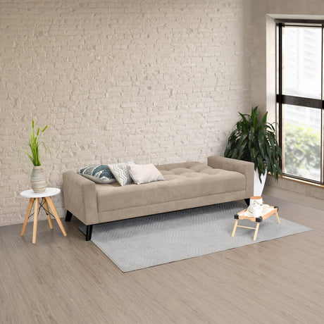 Sofacama Sahara Taupe 206x82cm de Tres Puestos Recinable con Apoya Brazos - SOFAS Y POLTRONAS | Bylmo