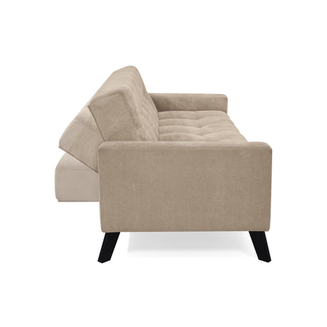 Sofacama Sahara Taupe 206x82cm de Tres Puestos Recinable con Apoya Brazos - SOFAS Y POLTRONAS | Bylmo