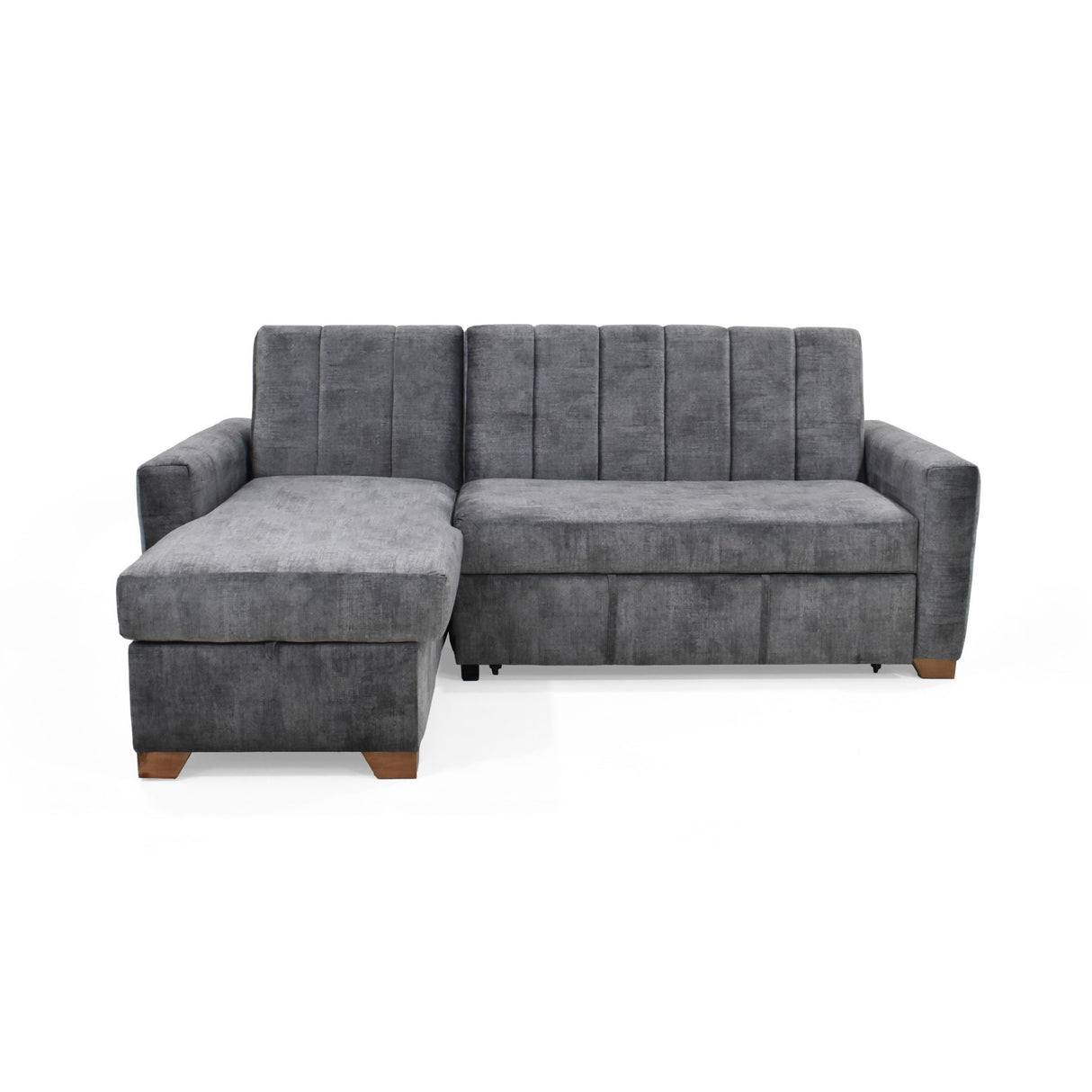 Sofacama Derecho Apolo Gris 220x92cm De Tres Puestos Reclinable Con Apoya Brazos - SOFAS Y POLTRONAS | Bylmo