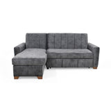 Sofacama Derecho Apolo Gris 220x92cm De Tres Puestos Reclinable Con Apoya Brazos