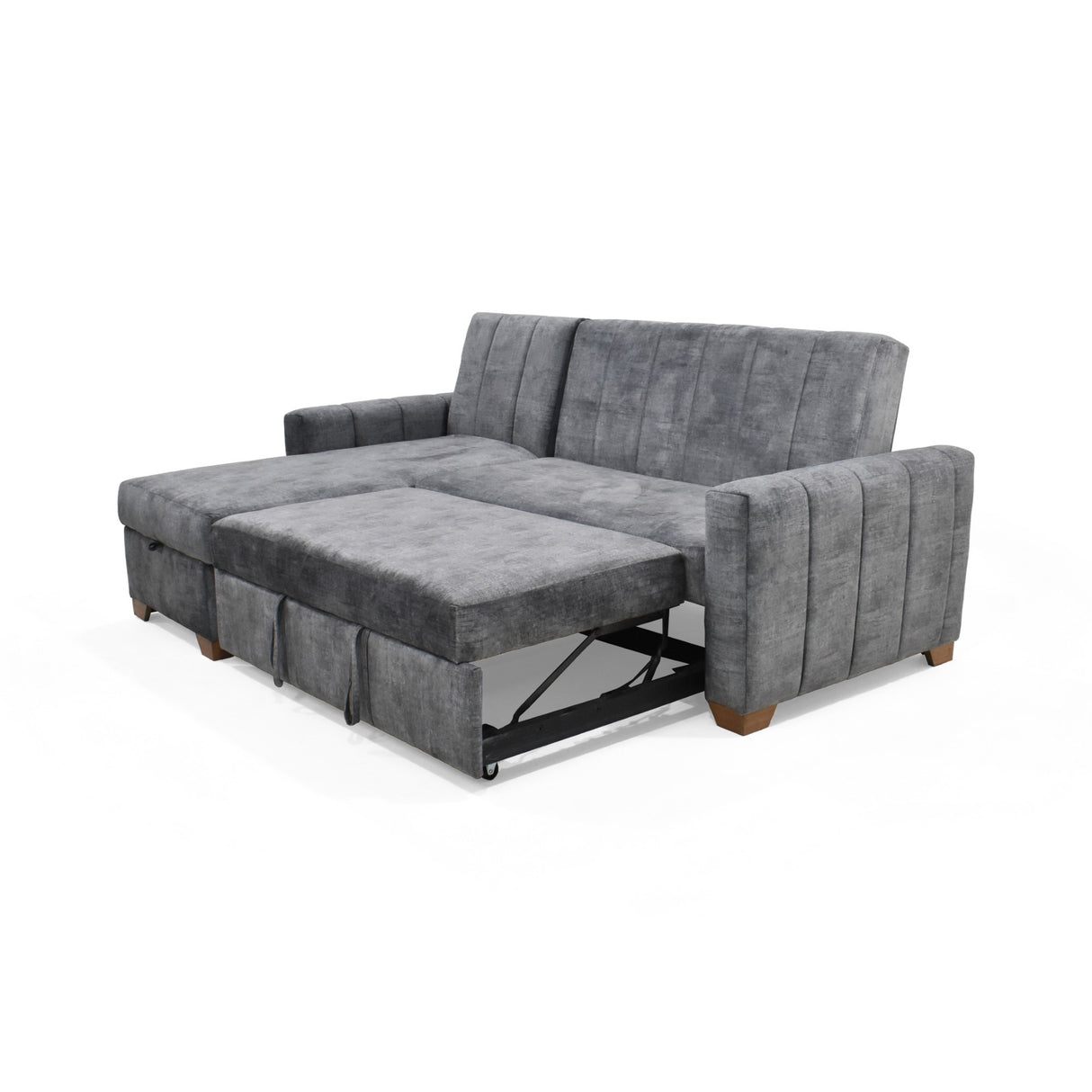 Sofacama Derecho Apolo Gris 220x92cm De Tres Puestos Reclinable Con Apoya Brazos - SOFAS Y POLTRONAS | Bylmo