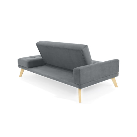 Sofacama Brunet Gris 198x84cm de Tres Puestos Recinable con Apoya Brazos - SOFAS Y POLTRONAS | Bylmo