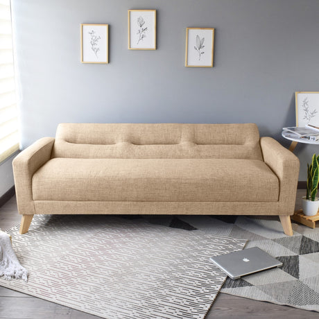 Sofacama Sion Beige 206x82cm de Tres Puestos Recinable con Apoya Brazos - SOFAS Y POLTRONAS | Bylmo