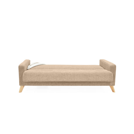 Sofacama Sion Beige 206x82cm de Tres Puestos Recinable con Apoya Brazos - SOFAS Y POLTRONAS | Bylmo