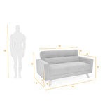 Sofá Barza Taupe 150x83cm de Dos Puestos con Apoya Brazos - SOFAS Y POLTRONAS | Bylmo