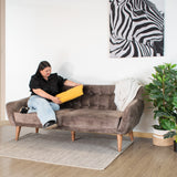 Sofá Roma Taupe 194x78cm de Tres Puestos con Apoya Brazos - SOFAS Y POLTRONAS | Bylmo