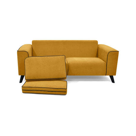 Sofá Lotus Mostaza 190x83cm de Dos Puestos con Apoya Brazos - SOFAS Y POLTRONAS | Bylmo