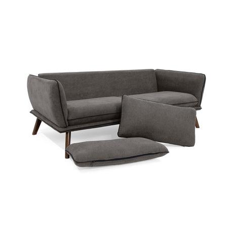 Sofá Hudson Gris 184x75cm de Tres Puestos con Apoya Brazos - SOFAS Y POLTRONAS | Bylmo