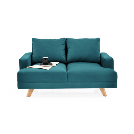 Sofá Lisboa Petróleo 137x84cm de Dos Puestos con Apoya Brazos - SOFAS Y POLTRONAS | Bylmo