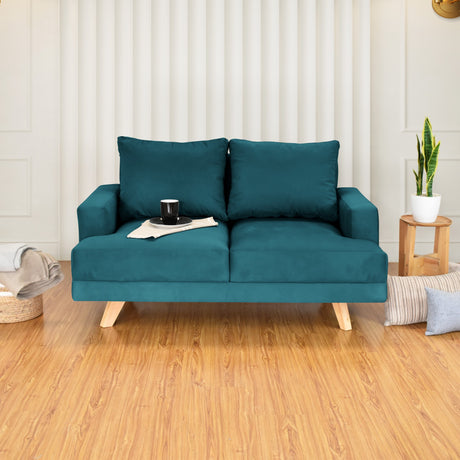 Sofá Lisboa Petróleo 137x84cm de Dos Puestos con Apoya Brazos - SOFAS Y POLTRONAS | Bylmo