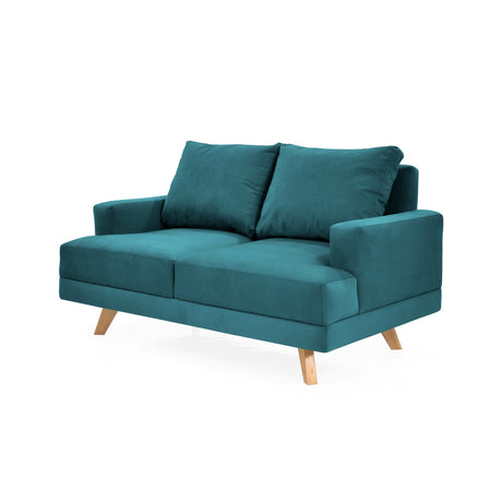 Sofá Lisboa Petróleo 137x84cm de Dos Puestos con Apoya Brazos - SOFAS Y POLTRONAS | Bylmo