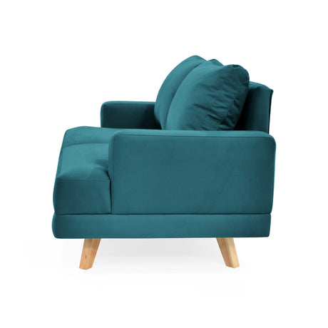 Sofá Lisboa Petróleo 137x84cm de Dos Puestos con Apoya Brazos - SOFAS Y POLTRONAS | Bylmo