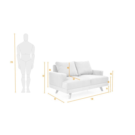 Sofá Lisboa Petróleo 137x84cm de Dos Puestos con Apoya Brazos - SOFAS Y POLTRONAS | Bylmo