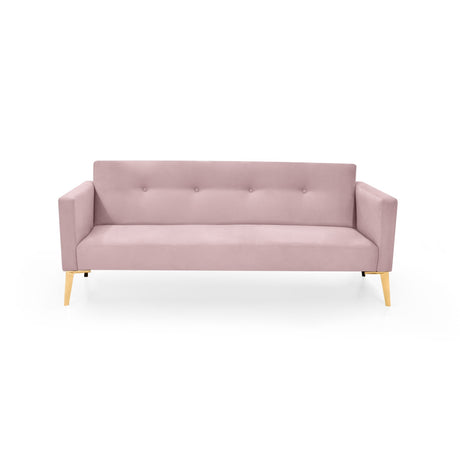 Sofá Turquia Rosa 196x78cm de Tres Puestos con Apoya Brazos - SOFAS Y POLTRONAS | Bylmo